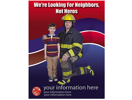 become a volunteer firefighter recruitment we are looking for neighbors flyer